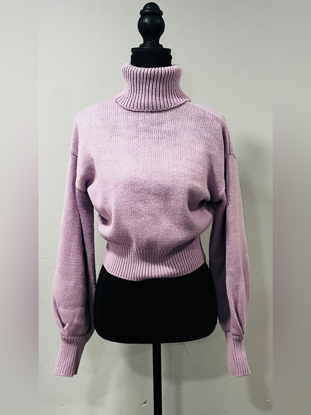 Bar III - Size S - Turtleneck Cropped Pullover Sweater - Lavender